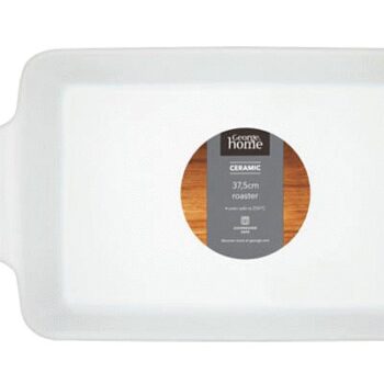George Home Ceramic White Roaster (37.5cm)