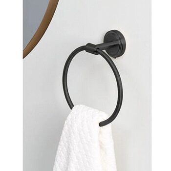 George Home Matte Black Towel Ring
