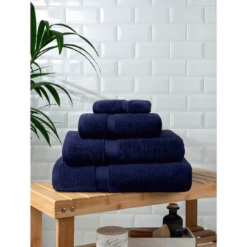 George Home Navy Super-Soft Cotton Towel & Bath Mat