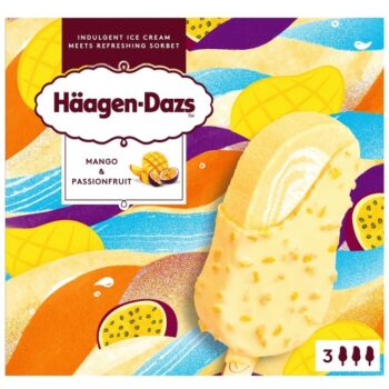 Haagen-Dazs Mango & Passionfruit Ice Cream Sticks (3 x 80ml)