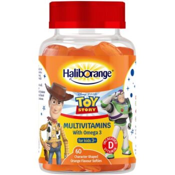Haliborange Multivitamins with Omega 3 60 Character Shaped Orange Flavour Softies for Kids 3+ (60)