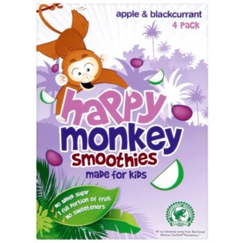 Happy Monkey Apple & Blackcurrant Smoothie 4x180 (4 x 180ml)