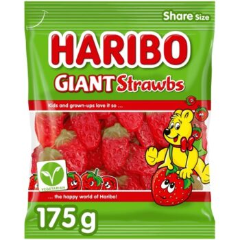 Haribo Giant Strawbs Fruit Gums Sharing Bag (175g)