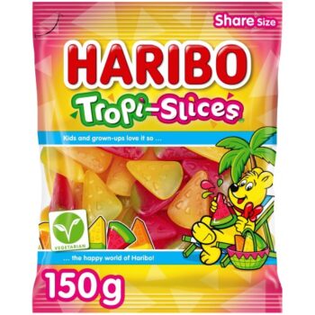 HARIBO Tropi-Slices Jelly & Chewy Fruit Gums Sweets Sharing Bag (150g)