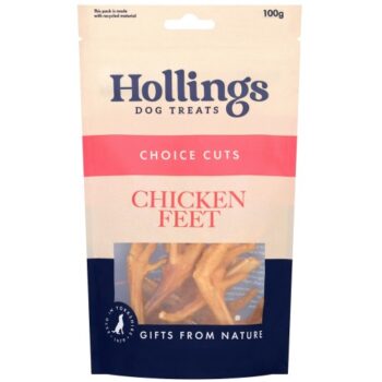 Hollings 100% Natural Chicken Feet Dog Treats (100g)