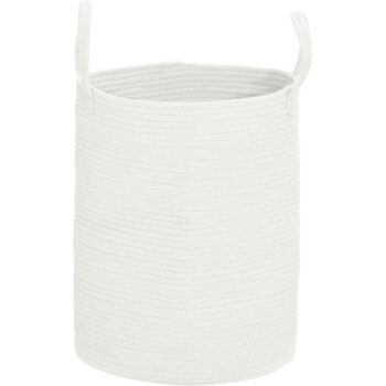 HOMCOM Cream Cotton Rope Laundry Basket (36 Litre)