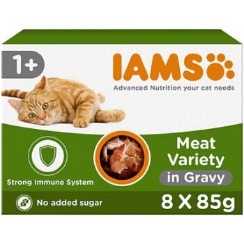 Iams Delights Adult 1+ Cat Land Collection Wet Cat Food Pouches (8 x 85g)