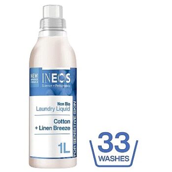 Ineos Cotton + Linen Breeze Non Bio Sensitive Laundry Detergent Liquid 34 Washes (1040ml)