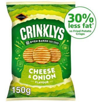 Jacob's Crinklys Cheese & Onion Snacks Share Bag (150g)