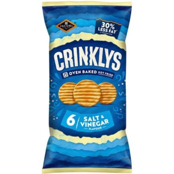 Jacob's Crinklys Salt & Vinegar Snack Biscuits (6 x 23g)