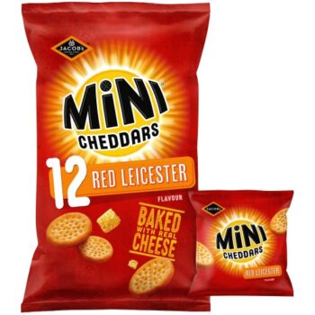 Jacob's Mini Cheddars Red Leicester Baked Snacks 12 Flavour (12 x 23g)