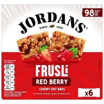 Jordans Frusli Red Berries Cereal Bars Chewy Juicy (6 x 30g)