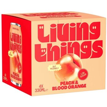 Living Things Peach & Blood Orange Soda (4 x 330ml)
