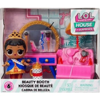 LOL Surprise Beauty Booth Playset with Her Majesty Collectible Doll and 8 Surprises