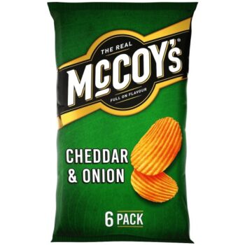 McCoy's Cheddar & Onion Ridge Cut Crisps (6 x 25g)