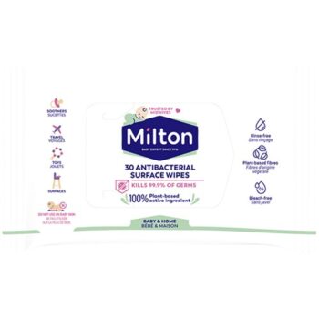 Milton Biodegradable Antibacterial Surface Wipes (30)