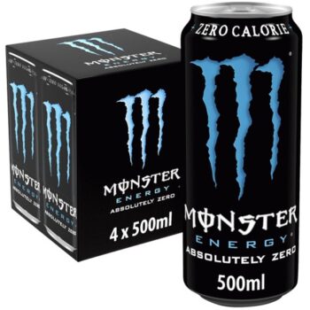 Monster Energy Absolutely Zero Cans 4x500 Drink Zero Sugar (4 x 500ml)