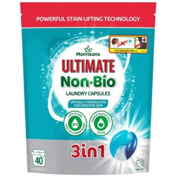Morrisons 3 in 1 Ultimate Non-Bio Laundry Capsules 40 Washes