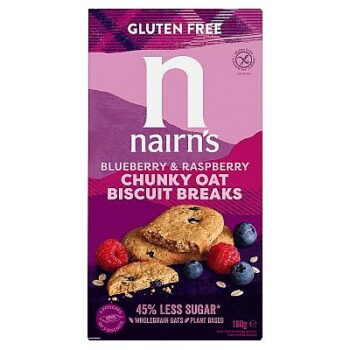 Nairn's Gluten Free Chunky Blueberry & Raspberry Biscuit Breaks Oats (160g)