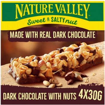Nature Valley Sweet & Salty Nut Dark Chocolate with Nuts Bars (4 x 30g, 120g)