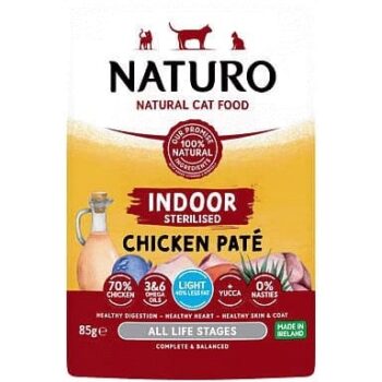Naturo Natural Cat Food Indoor Sterilised Chicken Pate (85g)