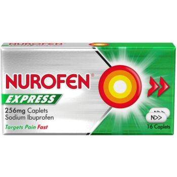 Nurofen Express Ibuprofen Pain Relief Caplets (16 x 256mg)