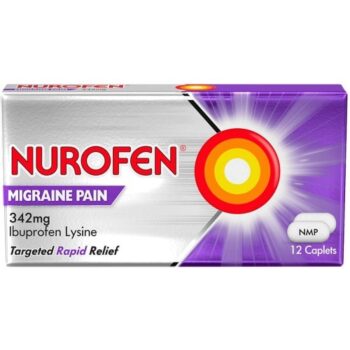 Nurofen Migraine Pain Ibuprofen Caplets (12 x 342mg)
