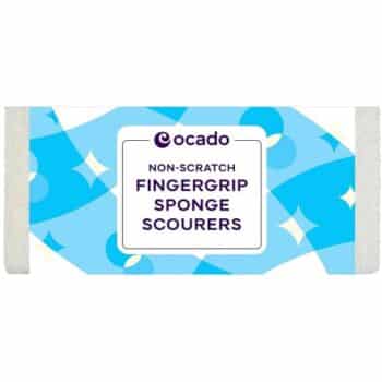 Ocado 6 Non Scratch Finger Grip Sponge Scourers