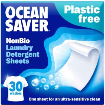OceanSaver Plastic Free Non Bio Laundry Detergent Sheets 30 Washes (60g)