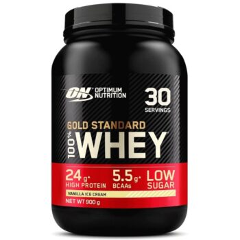Optimum Nutrition Gold Standard 100% Whey Vanilla Ice Cream Flavour Protein Powder (900g)