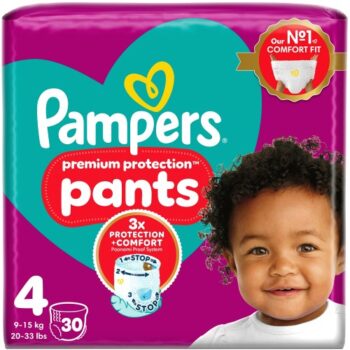 Pampers Active Fit Nappy Pants Size 4 Essential Pack (30 x 9kg, 15kg)