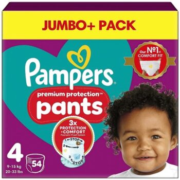 Pampers Active Fit Nappy Pants Size 4 Jumbo+ Pack (54 x 9kg, 15kg)