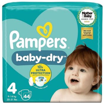 Pampers Baby-Dry Size 4 Nappies Essential Pack (44)