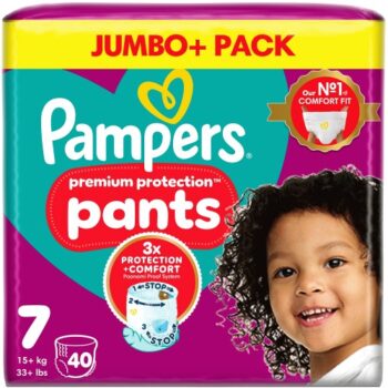 Pampers Premium Protection Nappy Pants Size 7 40 Nappies Jumbo+ Pack (40)