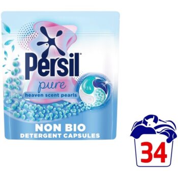 Persil Pure Heaven Scent Pearls Non Bio Laundry Washing Detergent Capsules Pods 34 Washes (34w)