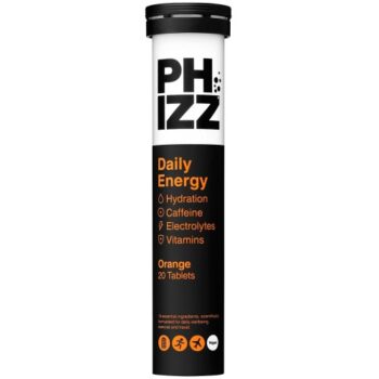 Phizz Daily Energy Orange Hydration Caffeine Electrolytes & Vitamins Effervescent Tablets (20)
