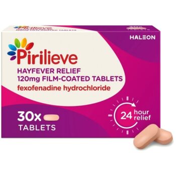 Pirilieve Hayfever Relief Fexofenadine Tablets (30 x 120mg)