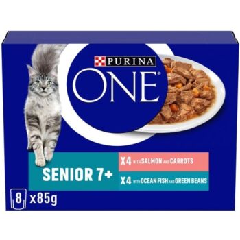 Purina ONE Senior 7+ Salmon & Ocean Fish Wet Cat Food (8 x 85g)