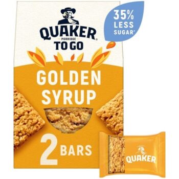 Quaker Oat Porridge To Go Golden Syrup Breakfast Bars x (2 x 55g)