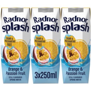 Radnor Splash Orange & Passion Fruit Flavoured Water (3 x 250ml)
