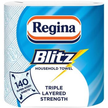 Regina Blitz 3 Ply Towels 2x70 sheets All Purpose Kitchen Towel 2 Rolls (2)