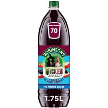 Robinsons Double Strength Apple & Blackcurrant Squash No Added Sugar (1.75 Litre)
