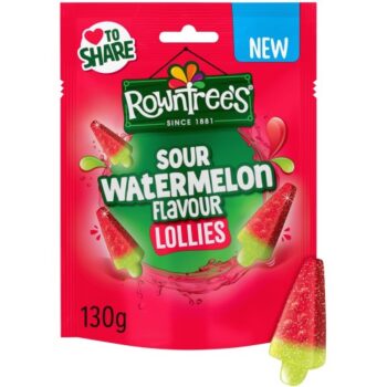 Rowntree's Lollies Sour Watermelon Flavour Sweets Sharing Bag (130g)