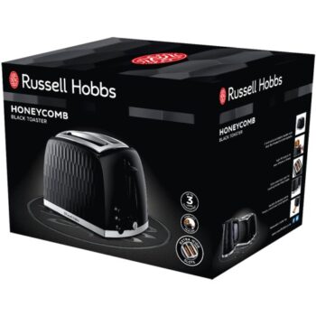 Russell Hobbs 26061 Honeycomb 2 Slice Toaster Black 2sl