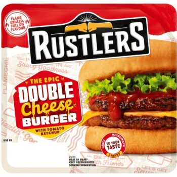 Rustlers the Epic Double Cheese Burger with Tomato Ketchup (145g)