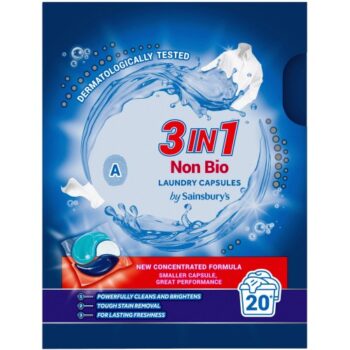 Sainsbury's 3 in 1 Non Bio Laundry Capsules 20 Washes
