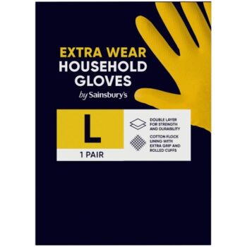 Sainsbury's Extra Wear Household Gloves L 1 Pair
