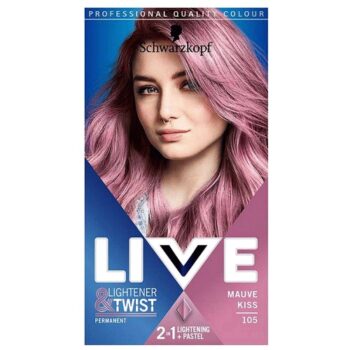 Schwarzkopf LIVE Lightener + Twist Permanent Pastel Hair Dye Mauve Kiss 105