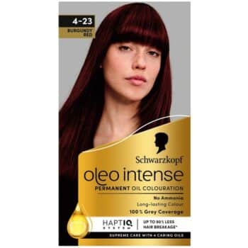 Schwarzkopf Oleo Intense Permanent Oil Colour 4-23 Burgundy Red Hair Dye (115g)