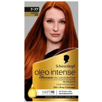 Schwarzkopf Oleo Intense Permanent Oil Colour 7-77 Copper Red Hair Dye